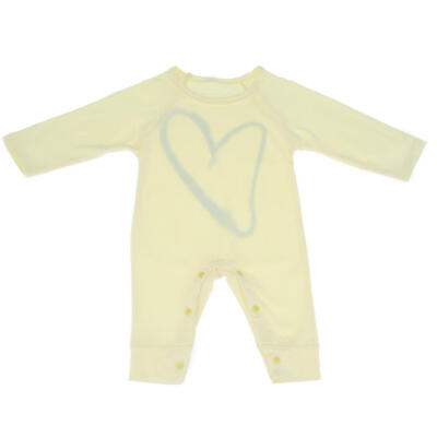 

Baby Girl Long Sleeve Back Love Heart Print Romper Cotton JumpsuitYellow