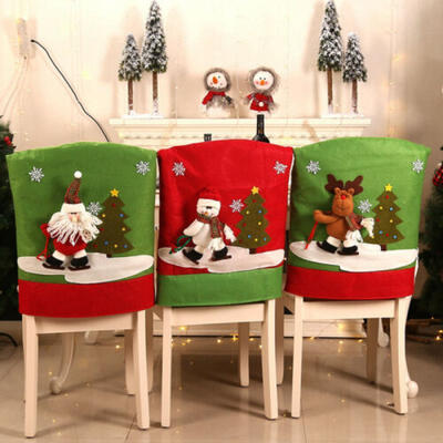 

Christmas Santa Hat Chair Cover Dinner Table Decorations Party Home Decor