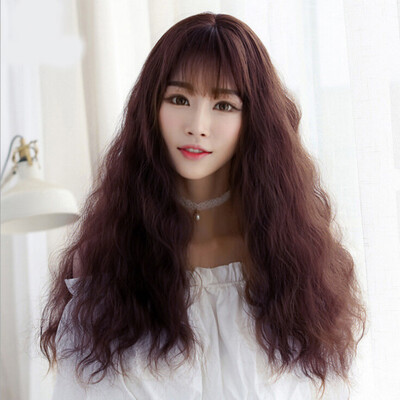 

〖Follure〗Fashion Japanese Female Long Curly Air Bangs Wig High Temperature Wire No Lcae