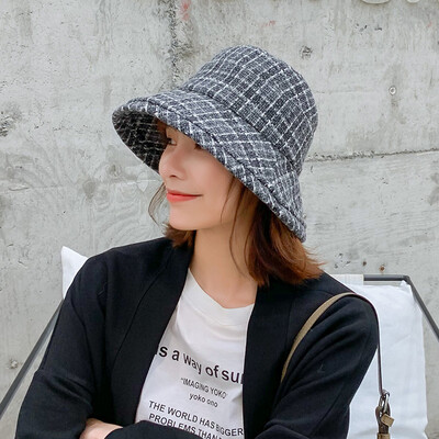 

Hat Lady Autumn&Winter Wool Fishermans Hat Korean Chaobai Leisure Sunshade Hat Japanese Literature&Art Simple Pot Hat Man