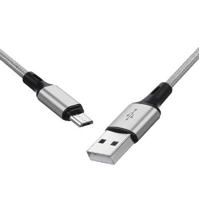 

Micro USB Charging Cable Charging Data Cable Micro USB Phone Cable Data Sync Nylon Braided 1M for Android DevicesSilver