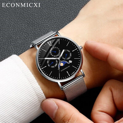 

Gobestart Fashion Mens Watch Alloy Business Quartz Wrist Watch Mesh Band