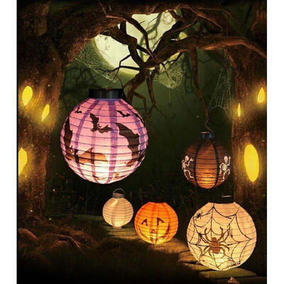 

Halloween LED Paper Pumpkin Hanging Lantern DIY - Holiday Party Decoration Scary