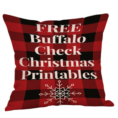 

Tailored Merry Christmas Xmas Gift Plaid Throw Pillow Case Cover Cushion 18 x 18 Inch