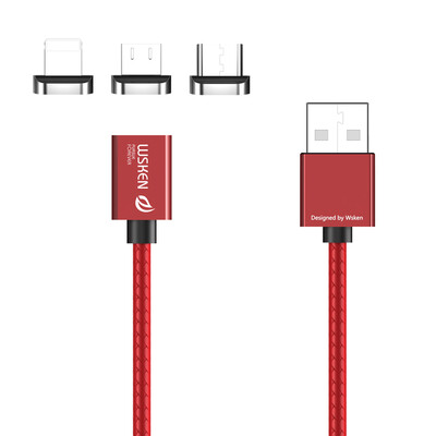 

WSKEN X1 3 in 1 Metal Magnetic Cable Micro USBType CLightning Charger Cable Date Line Converter