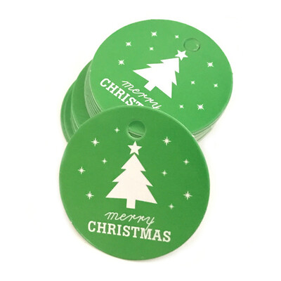 

New 100 Pcs Christmas Gift Candy Package Pendant Xmas Message Card Baking Tag