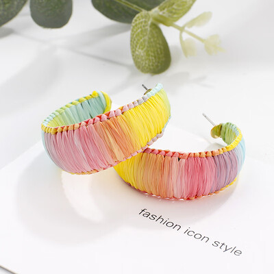 

Flashbuy Raffia Sector Drop Earrings For Women Geometric Handmade Rattan Earring Fashion Jewelry Wedding Gift Accessories