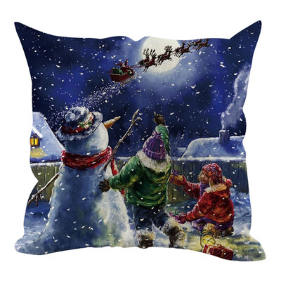 

Siaonvr Christmas Pillow Cover Pillowcases Decorative Sofa Cushion Cover Home Decoration