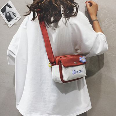 

Ins Japanese Harajuku small bag female 2019 new Korean version of the wild single shoulder Messenger bag foreign girl canvas bag