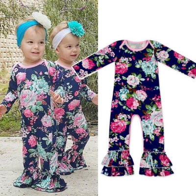 

Newborn Baby Girl Flower Ruffle Long Sleeve Romper Jumpsuit Outfit Clothes 0-24M