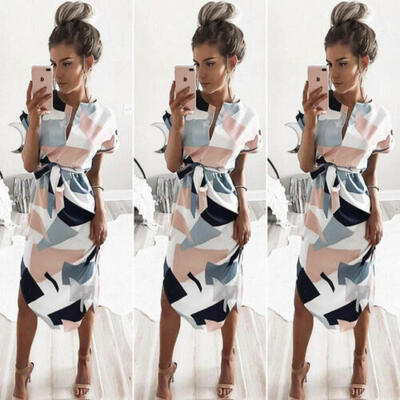 

Women Summer Boho Midi Maxi Dress Evening Cocktail Party Beach Dresses Sundress