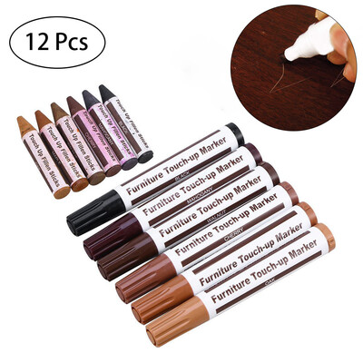 

Siaonvr Wood Furniture Repair Pen Marker Pen Wax Scratch Filler Remover Repair Fix 12Pc