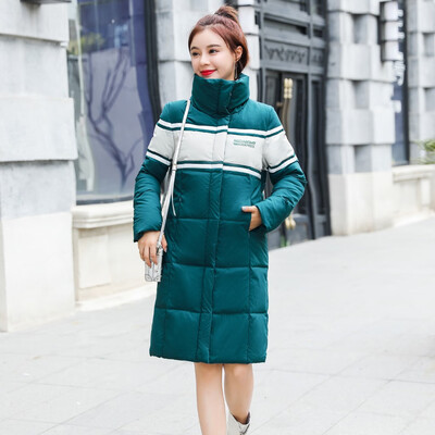 

Roseonmyhand Womens Fashion Contrast Color Stand Collar Long Zipper Pocket Jacket Coat