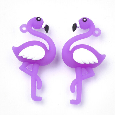

Silicone Big Pendants Flamingo Shape DarkViolet 57x27x16mm Hole 2mm