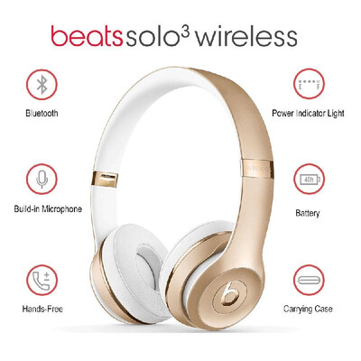 

Beats Solo3 Wireless Bluetooth Headphones On Ear Gaming Headset Music Earphone Hands-free with Mic