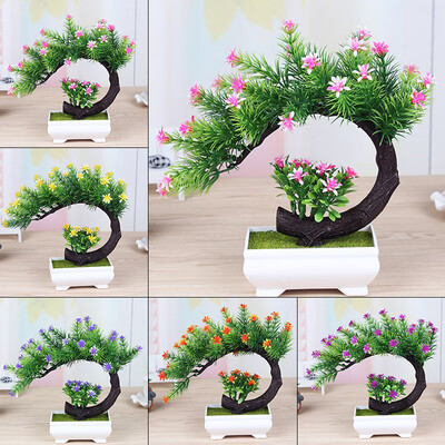 

Simulated Greeting Guests Pine Bonsai Plant Fake Potted Home Office Decoration