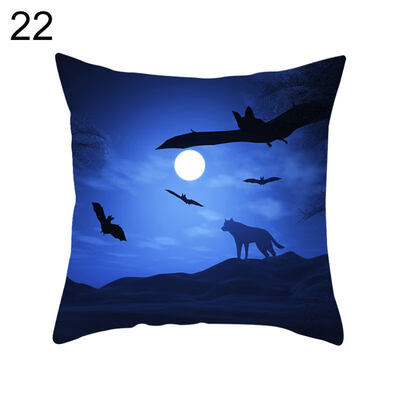 

Halloween Pumpkin Ghost Bat Trick or Treat Cushion Cover Pillow Case Sofa Decor