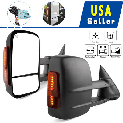 

Tow Mirrors Power Heated LED Turn Signals for 03-06 Chevy Silverado GMC Sierra