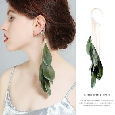 

Ear clips without pierced women exaggerated retro personality Europe&America cold wind temperament long section Sen ear earrin