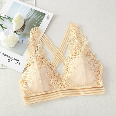 

Lace No Steel Ring Large V-neck Triangle Cup Bra