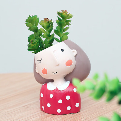 

Siaonvr Cute Cartoon Girl Container For Home Garden Office Desktop Decoration