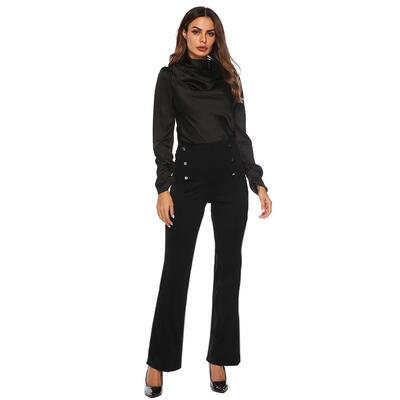 

Women Flare Pants Autumn Slim High Waist Office Lady Casual Long Trousers