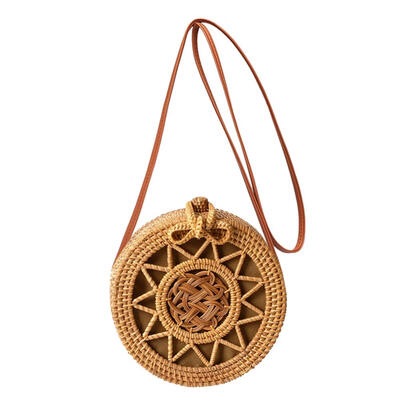 

Retro Women Summer Rattan Woven Shoulder Bags Beach Round Messenger Handbag