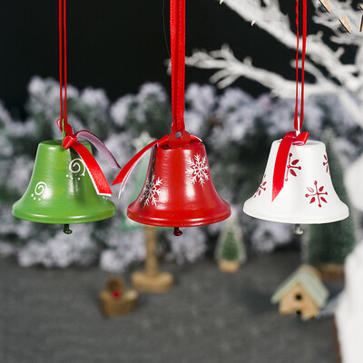 

Siaonvr Danish Painted Iron Christmas Bells Hanging Christmas Tree Pendant 3 Pcs