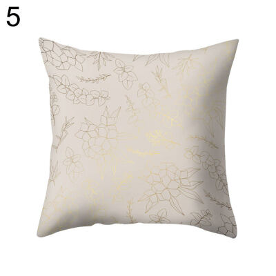 

Circle Line Leaf Square Pillow Case Cushion Cover Sofa Bed Car Cafe Office Decor