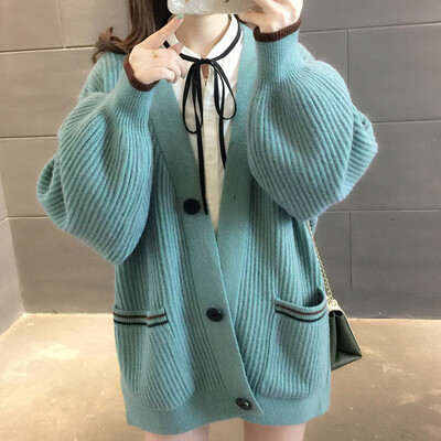 

Tailored Women Fashion Solid Buttons Pockets Knitted Sweater Tops Cardigan Coat