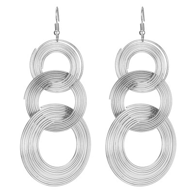 

EK550 European American 3 Big Circles Drop Earrings for Women Jewelry Hyperbole Dangle Earing Sexy Club Brincos de gota Feminino