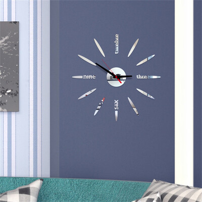 

Gobestart 3D DIY Roman Numbers Acrylic Mirror Wall Sticker Clock Home Decor Mural Decals