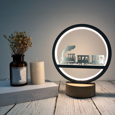 

Gobestart Creative Craft Decoration Wooden Lamp Led Light Night Light Table Lamp