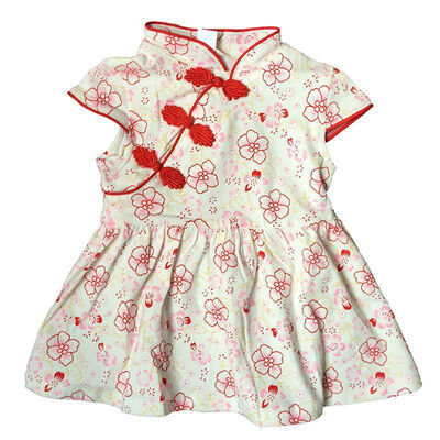 

Baby girls dress Chinese style cheongsam dress ink painting flowerborn baby girl dresses