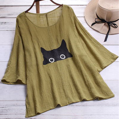 

Tailored Autumn And Winter New Printed Round Neck Womens Blouse