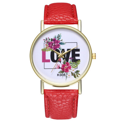 

Lady watch Airplane flying heart pattern Woman Fashion Love Leather Band Analog Quartz Round WristWatch reloj mujer relojes &Ff
