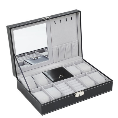 

Portable Leather Jewelry Watch Storage Box