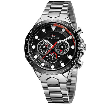 

FORSINING 432 Mechanical Men Watch 10 Meter Waterproof Luxury Business Luminous Wristwatch Date Week 24 Hours Male Watch with Thre