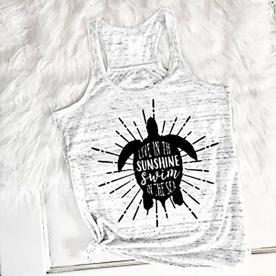 

Starmoon Fashion Womens O-Neck Cartoon Printing Sleeveless Vest Blouse Loose Shirt Tops