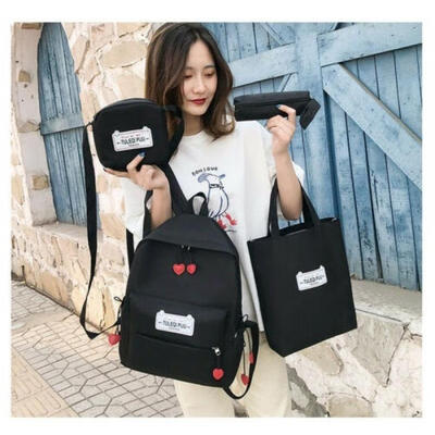 

4 Pcs Waterproof Girl School Bags For Teenagers Backpack Shoulder 3 Colours
