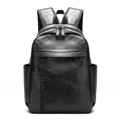 

Backpack mens double-shoulder bag retro college wind-cortex rain-proof schoolbag mens backpack fashion student travel bag