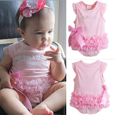 

Newborn Baby Girl Romper Lace Floral Jumpsuit Outfits Flower Summer Clothes
