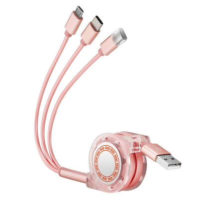 

Portable 3 In 1 TPE USB Data Line 3A Efficient Fast Charging Cable For Android Apple IPhones