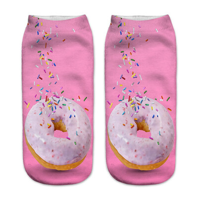

1Pair Food Cartoon 3D Printing Socks Women Fashion Spring Summer Low Cut Ankle Short Socks Female Fresh Style
