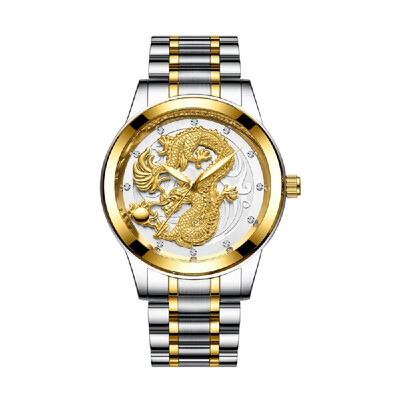 

Dragon&Phoenix Couple Watch His-and-hers Watches Waterproof Luminous Ultra-thin Quartz Watch for Men Women with Leather Strap