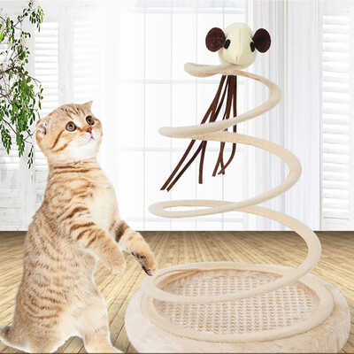 

Creative Fun Plush Steel Wire Spring Holder Simulation of Mice Play with Cat Toy