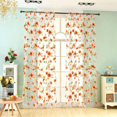 

1x2m Polyester Flower Printing Curtain Yarn Tulle Sheer Panel Voile Curtain
