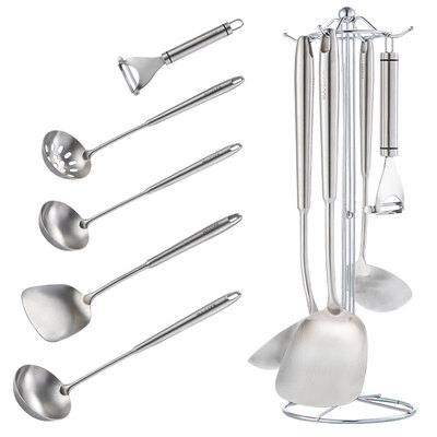 

American kitchen maxcook 304 stainless steel shovel spoon set thickened spatula fried shovel spoon colander hot pot spoon set of six MCCU065