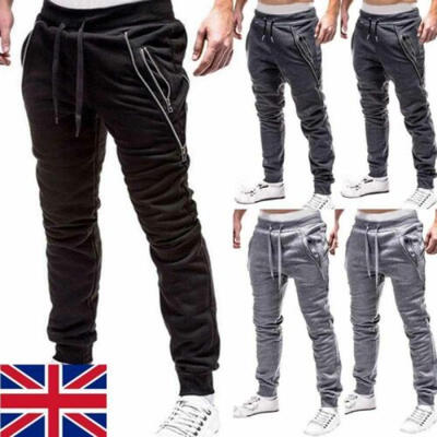 

Mens Skinny Jogging Bottoms Slim Fit Joggers Tracksuit Pants GYM Long Pants