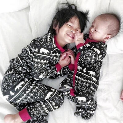 

Newborn Baby Boys Girls Christmas Bodysuit Pajamas Footed Clothes Outfits